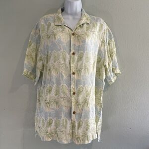 Tommy Bahama Original Fit 100% Linen Shirt Men Sz Large Tropical Vacation Hawaii